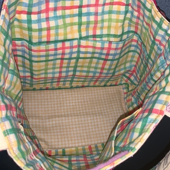 Vintage Kitsch Handmade Canvas Pastel Tea Pot Bag Purse Pocketbook Great Gift - Picture 6 of 10